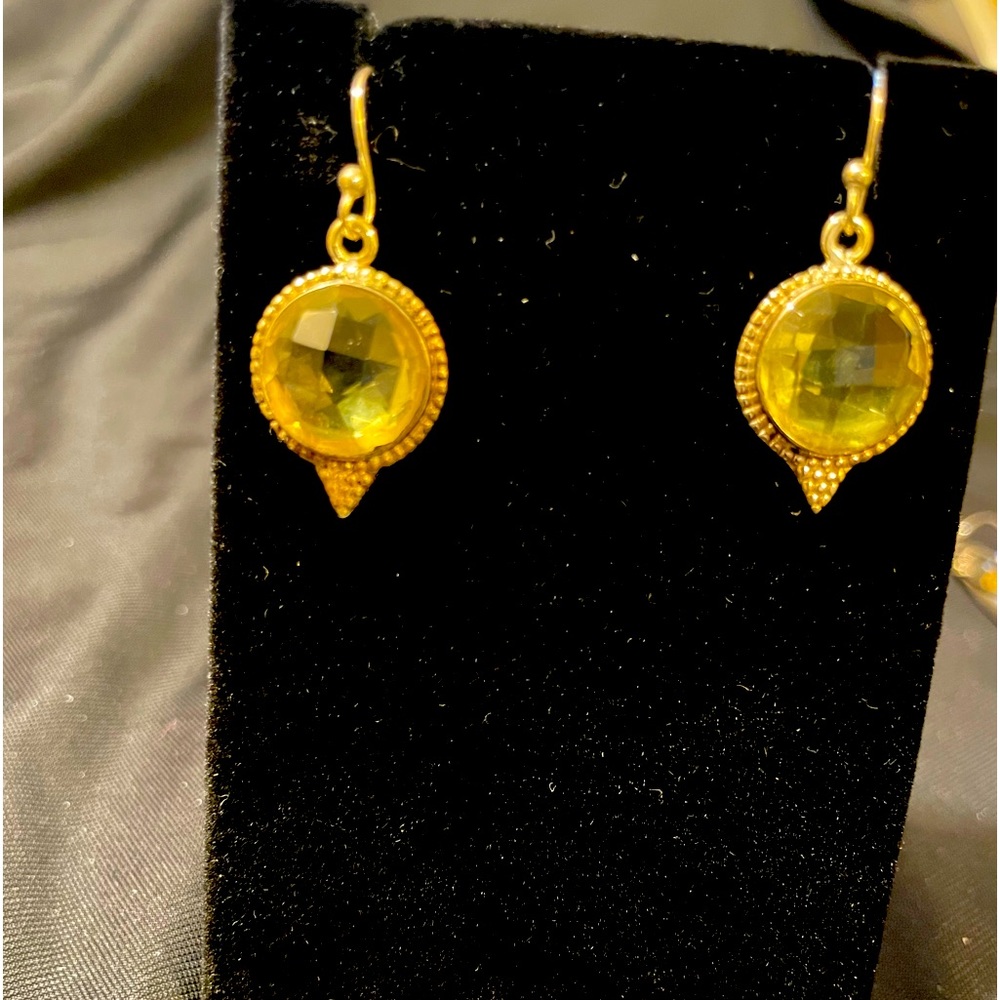 Silver citrine earrings